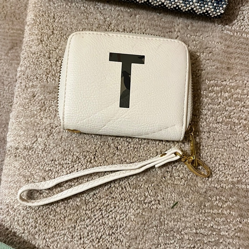 Mini wallet keychain white with camo T